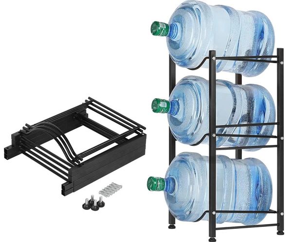 Suportes de armazenamento Racks 3Tier Water Cooler Jar Rack Suporte para garrafa de 5 galões Heavy Duty 231113