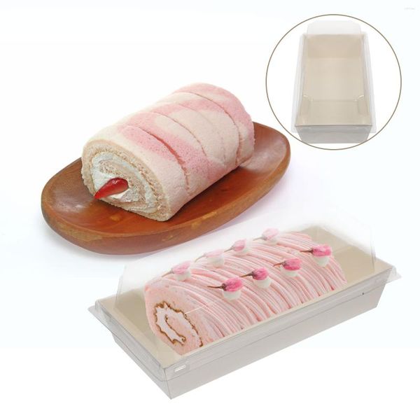 Presente de embrulho de bolo de caixa recipiente de recipiente de recipiente suíço sanduíche de biscoito de embalagem de embalagem de pacote de pão de cães de pão de cães