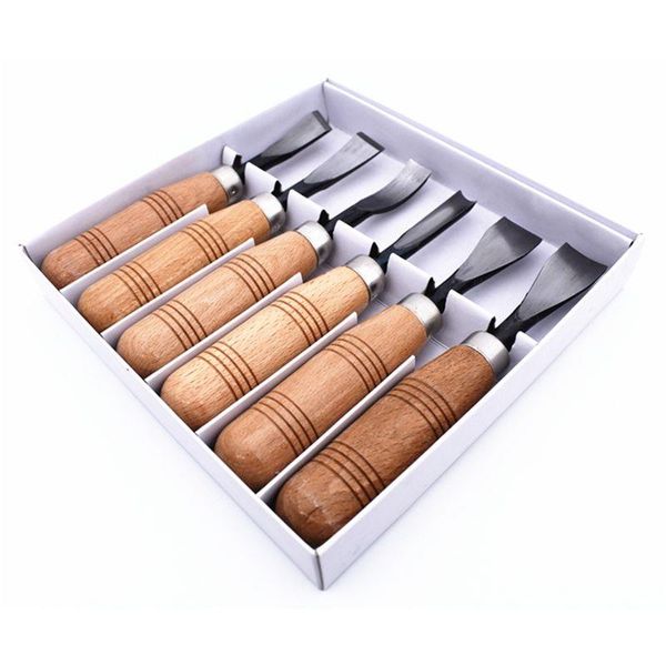 Freeshipping 6 Stücke Holzschnitt Messer Holzschnitzerei Meißel Set Chip Detail Schnitzmeißel Kit Rostfreie Holz Zimmermann Handwerkzeuge Rsefg