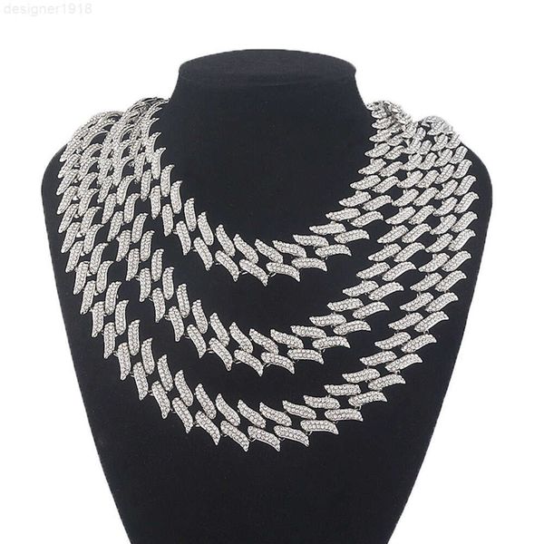 Hip Hop Rapper Persönlichkeit Schmuck 925 Silber Doppelreihig Baguette Moissanit Miami Iced Out Kubanische Kette Link Halskette