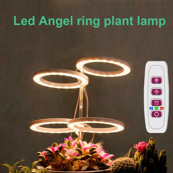 Grow Lights Angel Three Ring Grow Light DC5V USB Phytolamp for Plants Led Spectrum Full Spectrum Lamp for Indoor Plant Sellings Home Flor Succulet P230413