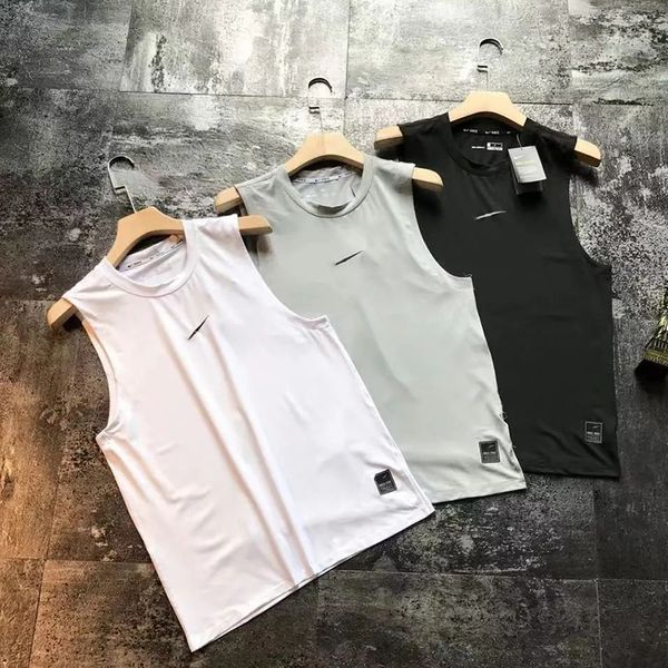 Mens Tank Tops Tech Polar Tasarımcı Nk Baskı Yaz Hızlı Kurutma Yelek Spor Klasik Black Beyaz ve Gri Çift Üç Renk İsteğe Bağlı