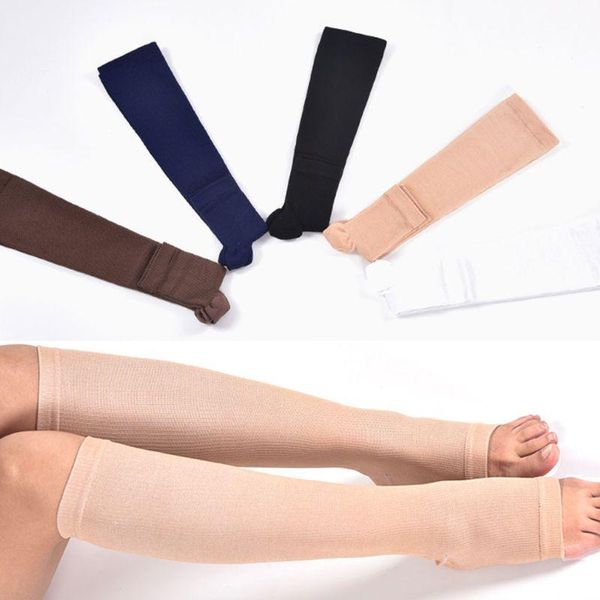 Herrensocken Damen Herren Unisex Open Toe Kniehohe Beinstütze Wärmer Schmerzlinderung Therapeutische Anti-Müdigkeit Sport KompressionsstrümpfeMänner