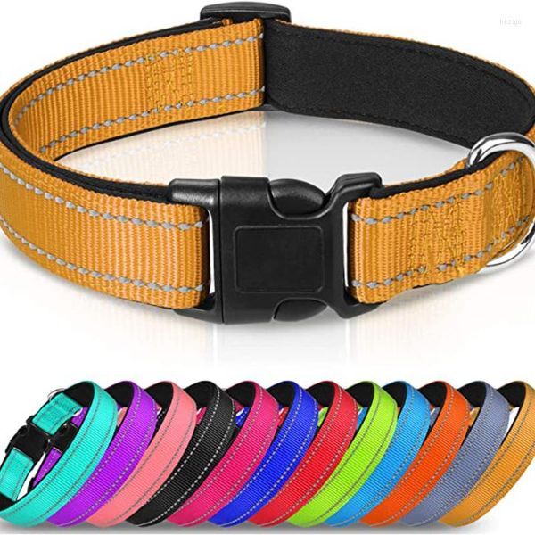 Colarinhos de cachorro colar de colarinho de colarinho refletivo neoprene acolchoado nylon respirável Pet ajustável para acessórios de cães médios