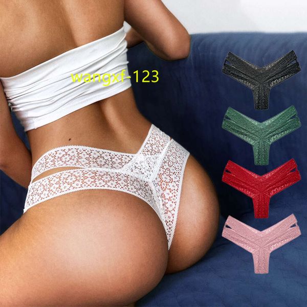 2023 nova roupa interior feminina de renda tamanho grande sexy g-string t calças renda transparente sexy roupa interior feminina arquivo de algodão