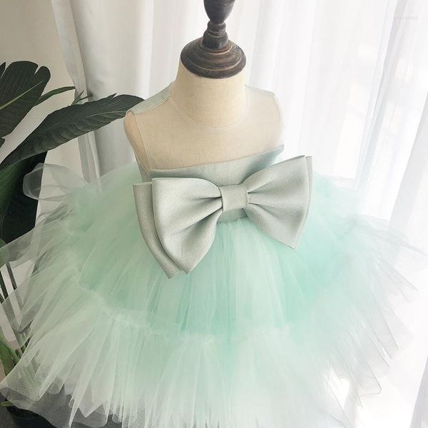 Mädchenkleider Mint Green Flower Girls Party A Line Sleeveless Poshoot Handmade