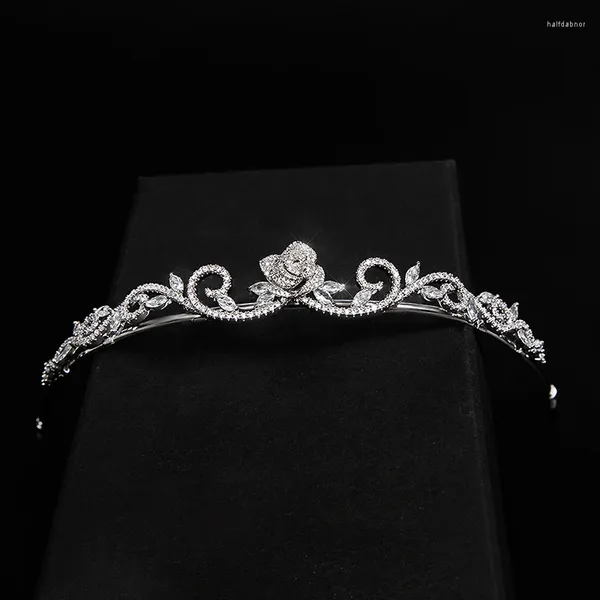 Fermagli per capelli YYSUNNY Fiore principessa vintage Colore argento Diademi e corone Donna Ragazza Fascia per capelli Corona nuziale Accessori per feste di nozze