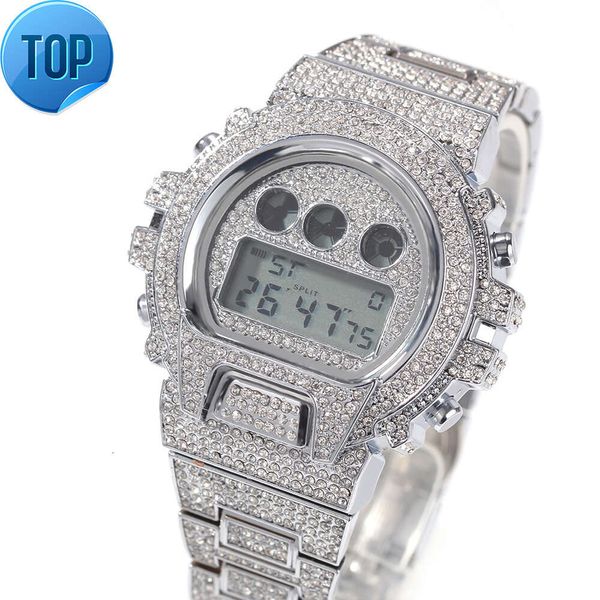 Orologi da uomo digitali multifunzione G Style Shock Top Luxury Brand LED Orologio da uomo con diamanti Hip Hop placcato in oro 18 carati