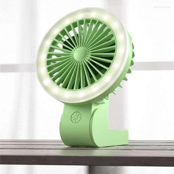 Nachtlichter Mini Handheld LED Light Fan Faltbarer tragbarer USB wiederaufladbarer Office Desktop Out Wandertasche