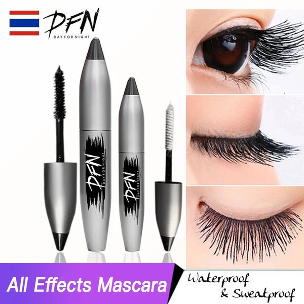 Mascara DFN schwarz klare Seidenfaser-Wimperntusche 4D wasserfeste Augenfaser-Mascara Volumen lange Wimpern Locken dickes Wimpern-Make-up-Set für das Auge 231113