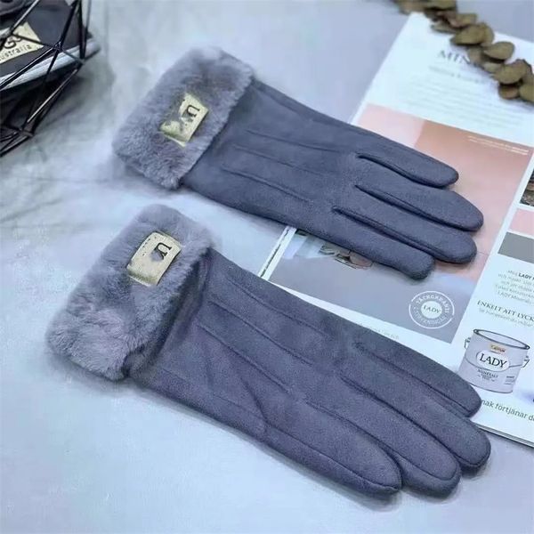 Handschuhe Designer-Handschuhe Mode wasserdichte Plüschhandschuhe für Männer Frauen Samtwolle von Schafen Dame Fünf-Finger-Fäustlinge