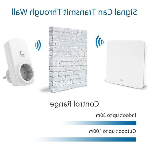 Freeshipping Tipo UE Tomada Sem Fio 10A Interruptor de Parede Sem Fio Sem Bateria Fio Necessário Dispositivo de Controle Remoto Sem Wifi Sem Fio Nee Cmiro