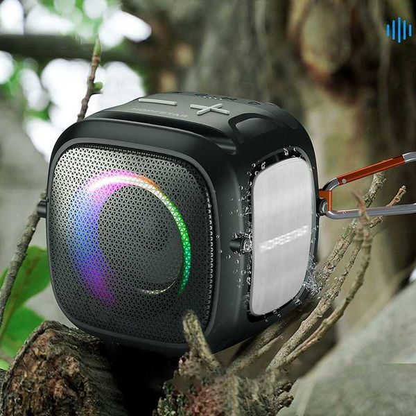 Alto -falantes portáteis hopestar partidoneminii bluetooth alto -falantes externos de alta potência portátil subwoofer som box luz com suporte de celular