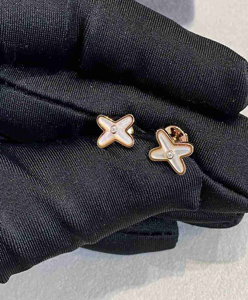 Designer Orecchino S925 argento sterling X designer orecchini a bottone per donna marchio di lusso shell breve girocollo bracciali collana orecchino gioielli regalo1805321