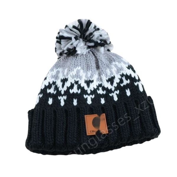 Carharttlys Gorro Chapéu Designer de Qualidade Original Novo Chapéu de Malha Jacquard Bola de Lã Chapéu de Malha Chapéu Quente de Inverno Feminino Chapéu Adulto para Lazer ao Ar Livre