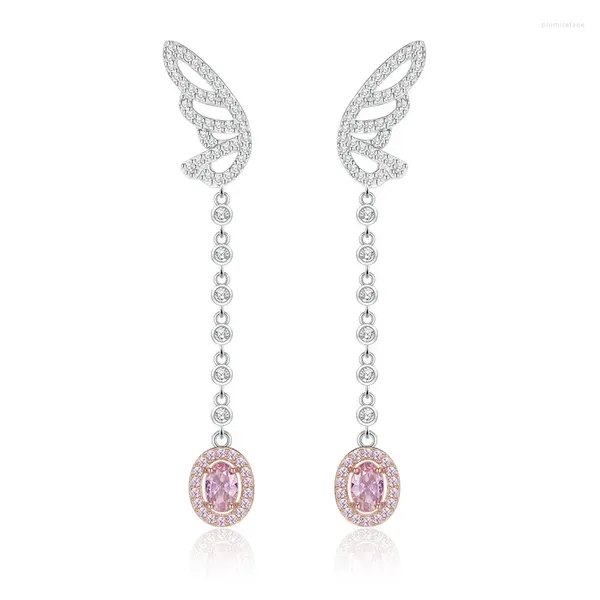 Ohrstecker 2023 925 Silber im europäischen und amerikanischen Ins-Stil 4 6 mm rosa Diamant voll weiblich