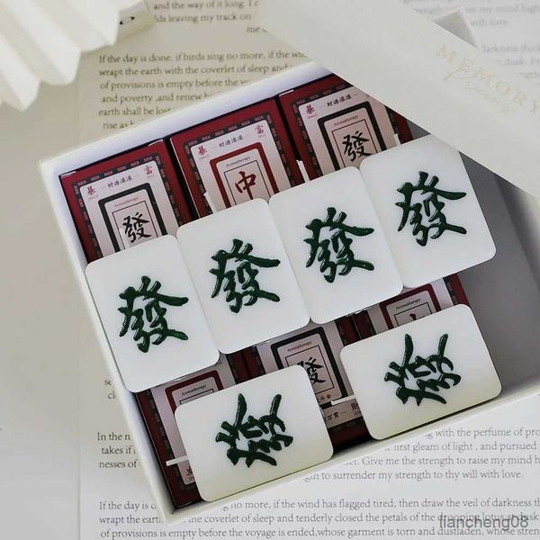 Kerzen Kreative Mahjong-förmige Duftkerze im chinesischen Stil, Glücksbringer, Heimdekoration, Souvenirs für Gäste, Geschäftsgeschenke, Mini-Kerze R231113