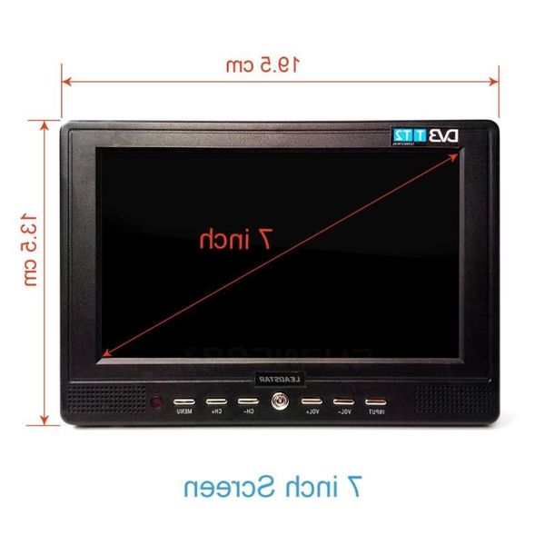 Freeshipping D768 7 Zoll tragbarer Fernseher DVB-T2 ATSC tdt Digitaler und analoger Mini-Kleinwagen-Fernseher, unterstützt USB TF MP4 H265 AC3 Uhkwt