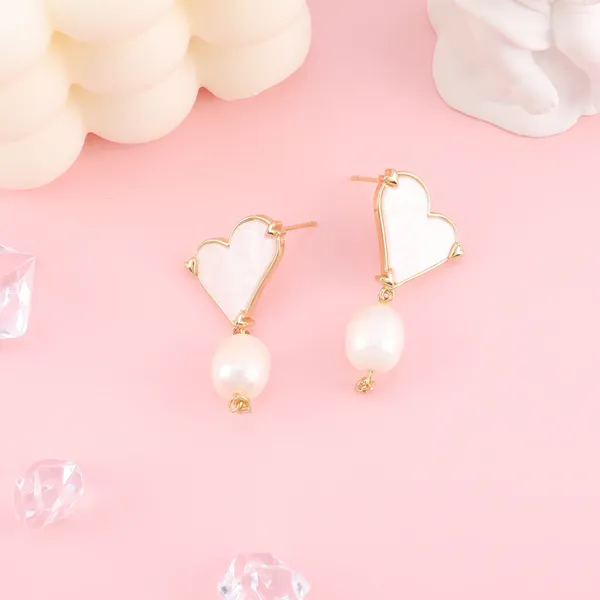 Orecchini pendenti Makersland Cuore per le donne Gioielli di perle alla moda Moda Gioielli di lusso Regali Signore all'ingrosso