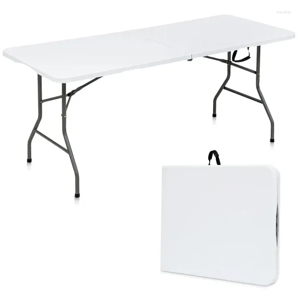 Походная мебель YouYeap, складной универсальный стол, 6 футов, складной пополам, портативный пластиковый пластиковый стол для пикника, вечеринки, белого цвета