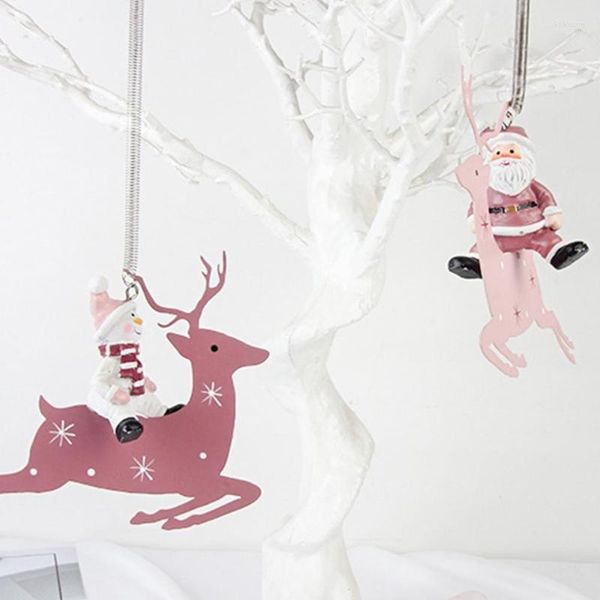 Decorações de Natal Rosa Penamento de Snowman Sweet Pingente de alces para hometra