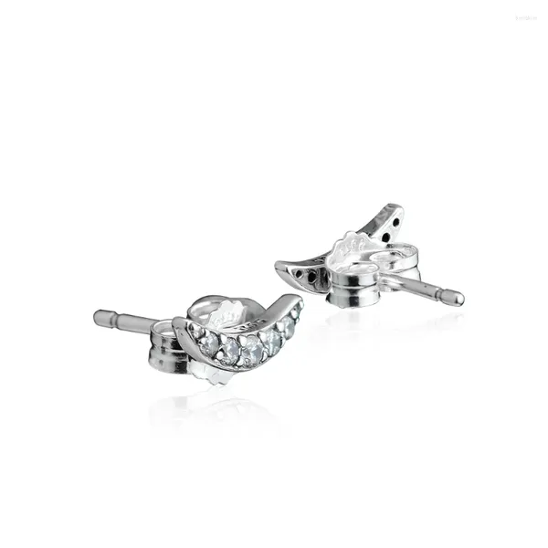 Ohrstecker R Light mit klarem CZ 925 Sterling-Silber-Schmuck