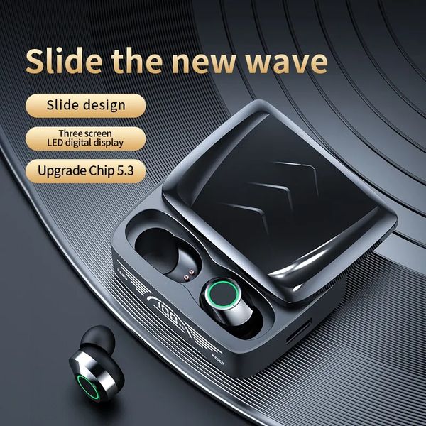 Auricolare Bluetooth BQ30 TWS 5.3 Slide con display digitale Auricolari con cancellazione del rumore Cuffie sportive per tutti i telefoni cellulari