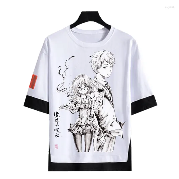 Herren-T-Shirts Anime Kyokai No Kanata Printe T-Shirt Cosplay T-Shirts Ink Wash Painting Short Sleeve