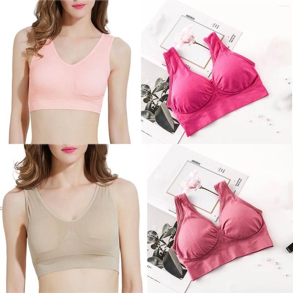 Yoga-Outfit Doppelschicht-Sport-BH Damen Anti-Schweiß-Bralettes Täglich einfarbiger Büstenhalter Extra-elastische Unterwäsche Ropa Deportiva Mujer