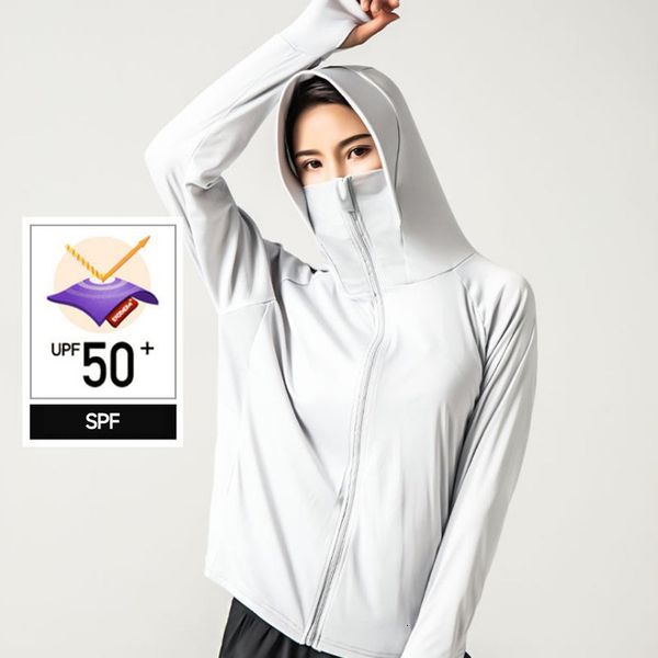 Açık Ceket Hoodies Hızlı kuruyan kadınlar yaz güneş koruyucu giysiler UV geçirmez nefes alabilen uzun kollu uzun kolu güneş bloğu kapüşonlu ceket upf50 230412