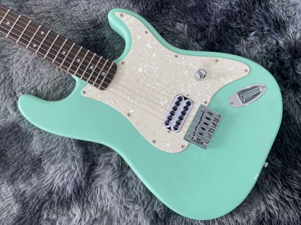 China guitarra elétrica cor verde branco pérola pickguard basswood corpo bordo pescoço 6 cordas