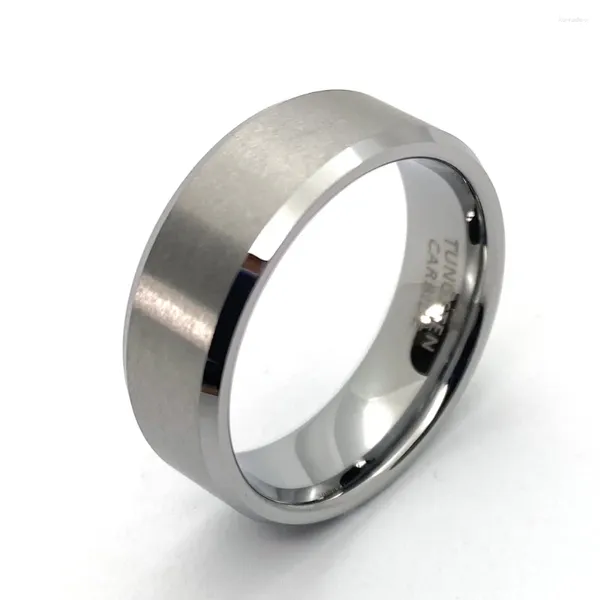 Anéis de casamento Anti-riscados Carboneto de tungstênio escovado para homens Heavy Big Band Joias à prova d'água