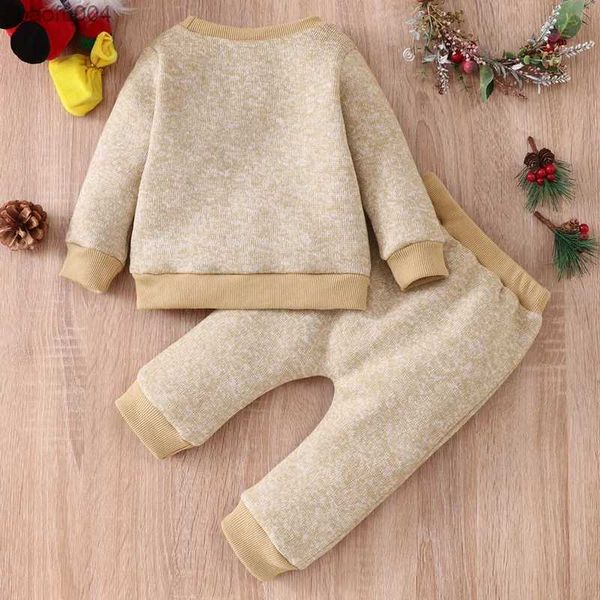 Kleidungssets Winter Babykleidung Baby Jungen Kleidung Set Sets Stickerei Hirsch Langarmshirts + Hosen Warme weiche Babykleidung R231113