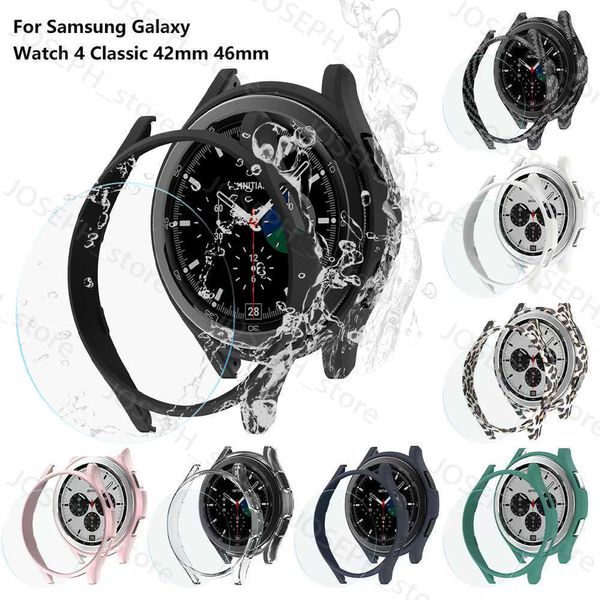 Altri accessori di moda Vetro + Custodia per Samsung Galaxy Watch 4 Classic 42mm 46mm PC Matte Cover All-Around Protettiva Bumper Shell per Galaxy Watch4 J230413