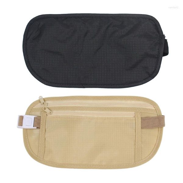 Bolsas ao ar livre Cinto de dinheiro de perfil fino Bolsa de viagem segura Bloqueio de carteiras Antifurto Bolsa para passaporte Fanny Pack