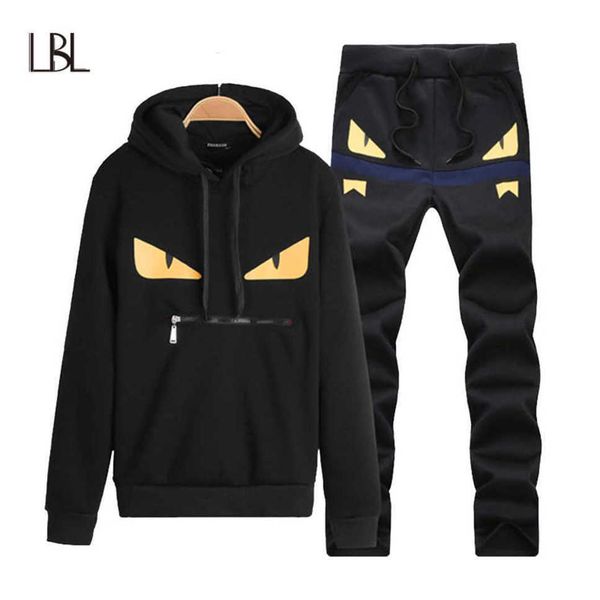 fendyity LBL Marke Casual Herren Trainingsanzug Hip Hop Trainingsanzüge Sets Trainingsanzüge mit Kapuze Herren FF Streetwear Jogger Top + Jogginghose Set Plus Größe