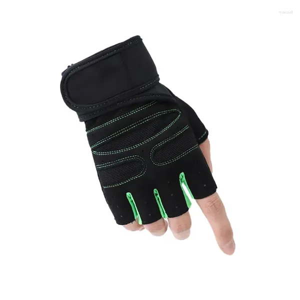 Велосипедные перчатки для фитнеса, противоскользящие, впитывающие подушечки, тренировочные перчатки для рыбалки, быстросъемная поддержка запястья с половиной пальца