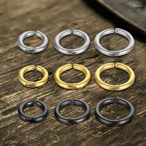 Ohrstecker Secret Boys Hip-Hop minimalistischer Stil rund Edelstahl einfarbig Ohrmanschetten keine Piercing-Clips Großhandel Schmuck