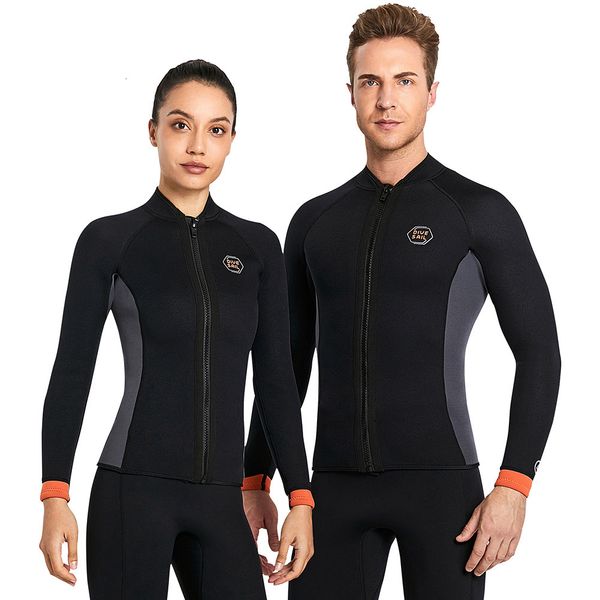 Mute Mute stagne 3mm Neoprene DIVE SAIL Uomo Donna Muta Giacca Top Scuba Diving Muta Costumi da bagno Protezione solare per adulti Surf Muta da sub 230412