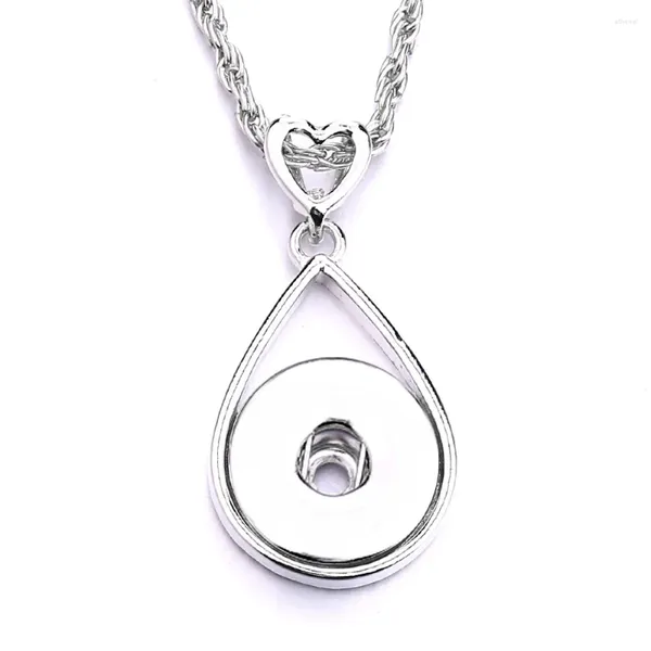 Ожерелья с подвесками, 10 шт., винтажное металлическое ожерелье 18 мм с кнопкой в форме сердца, ожерелье с каплями воды для женщин, ювелирные изделия