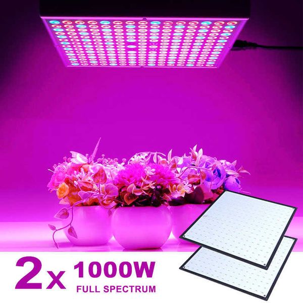 Büyüme Işıkları 2 PCS 1000W Tam Spektrum Kapalı LED Bitki Büyüyen Işık Çadır Fitolampy Fito UV IR Kırmızı Mavi 225 LED Çiçek Bitkileri P230413