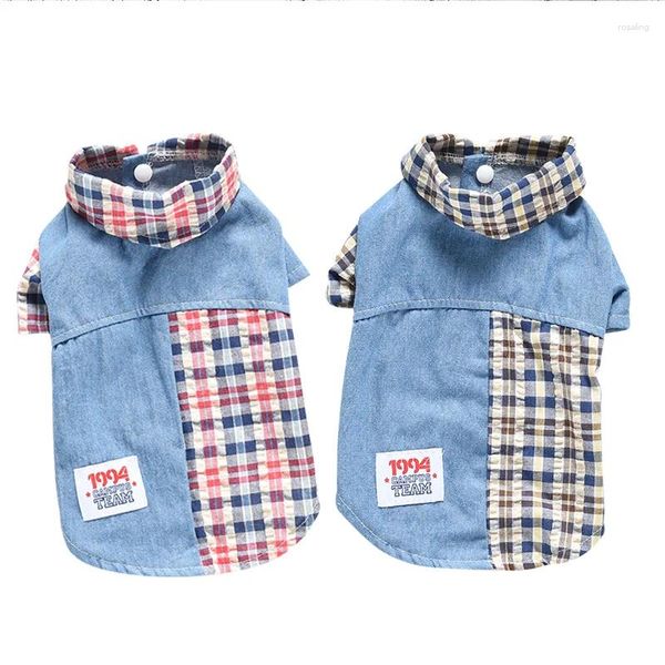 Cão vestuário verão xadrez pequeno casaco vermelho azul xs xxl roupas para filhote de cachorro gato animal de estimação roupa camisa t chihuahua yorkshire