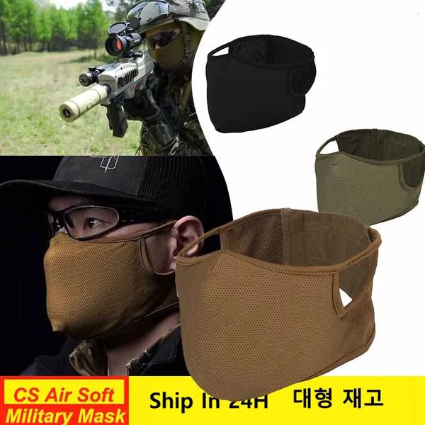 Skibrille 1 Stück Schießmaske Taktische Soft Airsoft CS Go Silikon Halbgesicht Militär Kampf Reiten Schutz M/L Abdeckung Jagdausrüstung Werkzeug 231108