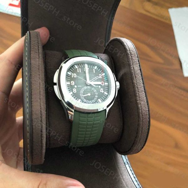 Outros relógios Relógio mais vendido moda de alta qualidade Relógio automático 40mm verde 5164 Aquanaut Travel Time Movimento Mecânico Transparente Borracha Mens W J230413