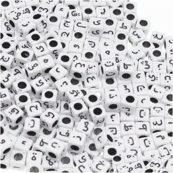 Outros Chongai 200 Pcs Quadrado Acrílico Alfabeto Árabe / Letra Loose Beads Mix Letras para Jóias Fazendo Acessórios DIY 6mm Y200730 Dr Dh0Zk