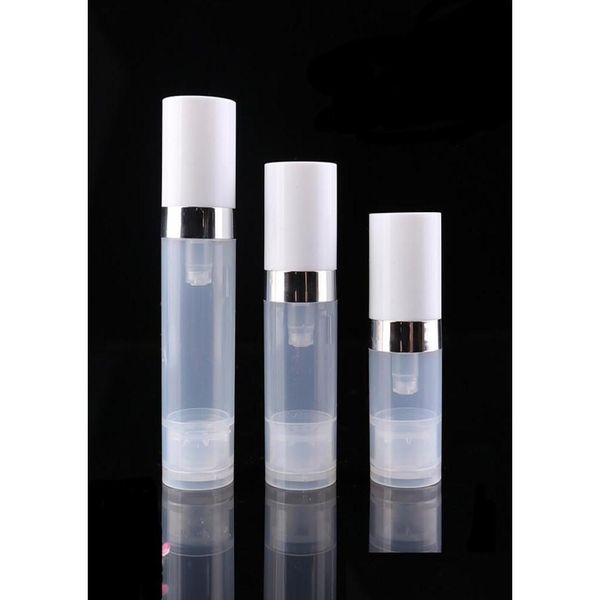 Bottiglie di imballaggio Bottiglia di lozione per pompa a vuoto trasparente vuota da 5 ml 10 ml all'ingrosso con anello Sier Er Imballaggio cosmetico Dh87761896163 Dhly1