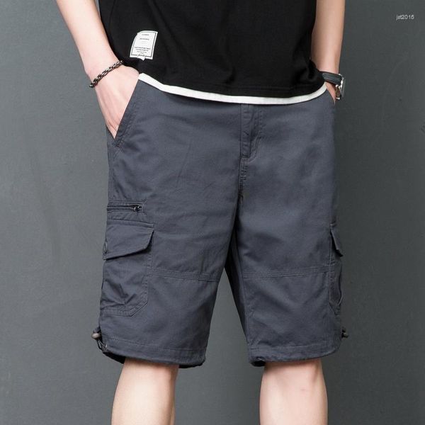 Herren-Shorts Stilvolle knielange Herren-Side Baggy Multi-Pockets Design Male Solid Short Pants In Black Khaki Army Green Grey Underwear