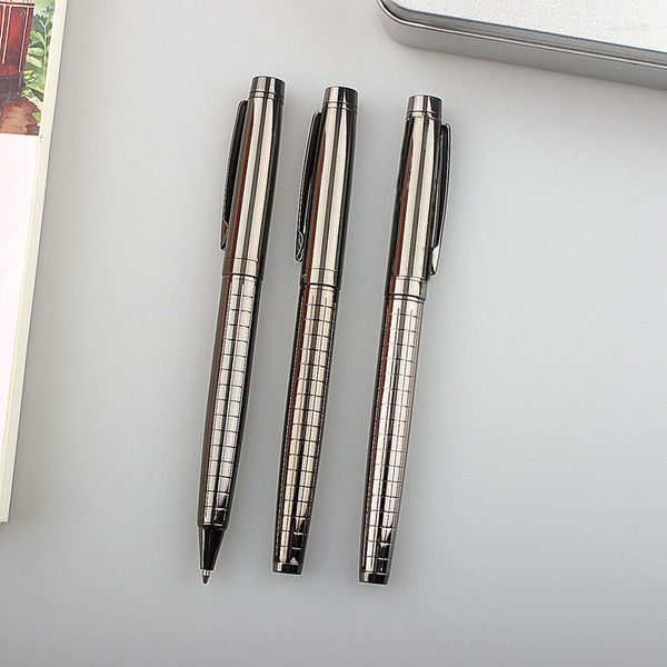 Luxusgitter Textur großartiger Schriftsteller Ballpoint Stift Office Metal Rollerball Pens School Supplies Business Charty Stapty