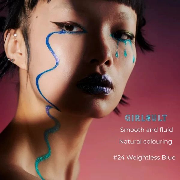 Combinazione ombretto/liner Girlcult Cyber Chat Chameleon Matita eyeliner Illuminante Blu Polarizzato Perlato Fine Liscio Personalità speciali 231113