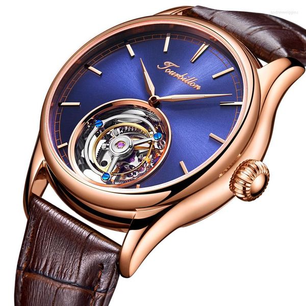 Armbanduhren Top Business Herrenuhr Mechanischer Saphirspiegel Aushöhlen Tourbillon Armbanduhr Männliche High-End-Persönlichkeit Tough Guy Clock